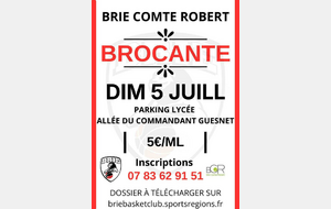 BROCANTE / VIDE GRENIER 5 Juillet 2026