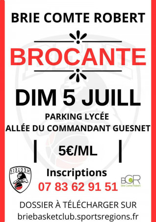 INSCRIPTION  A LA BROCANTE / VIDE GRENIER DU 15 JUILLET 2026